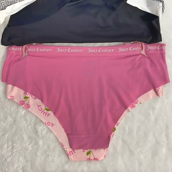 Juicy Couture Bikini Brief Pink, Black, White, Gray Logo 5 Panties Set Size M - Picture 6 of 9